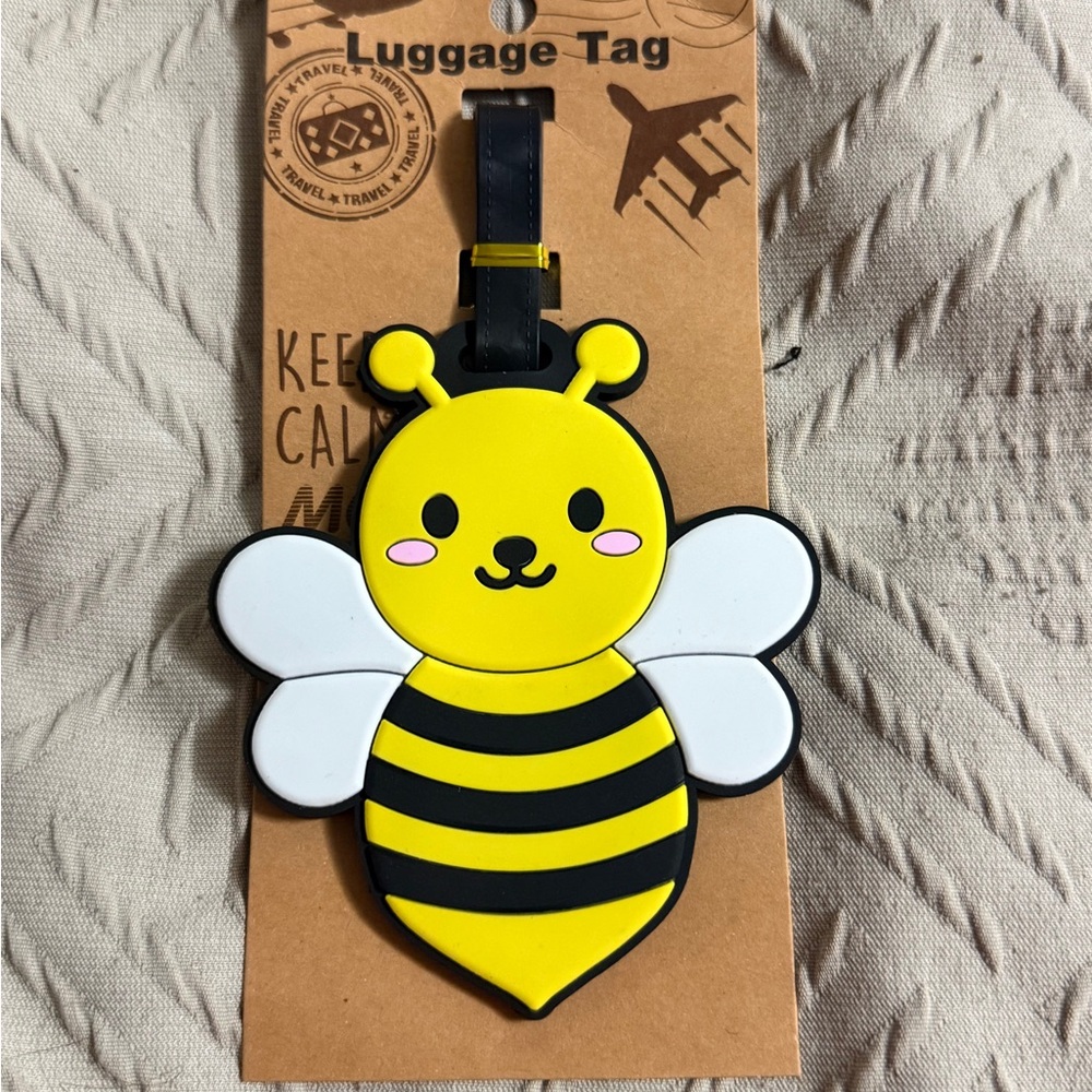Cute Yellow Bee Luggage Tag